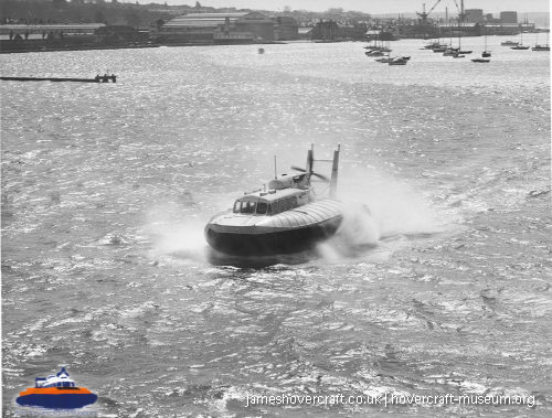 SRN5 with Westland -  (credit: The <a href='http://www.hovercraft-museum.org/' target='_blank'>Hovercraft Museum Trust</a>).